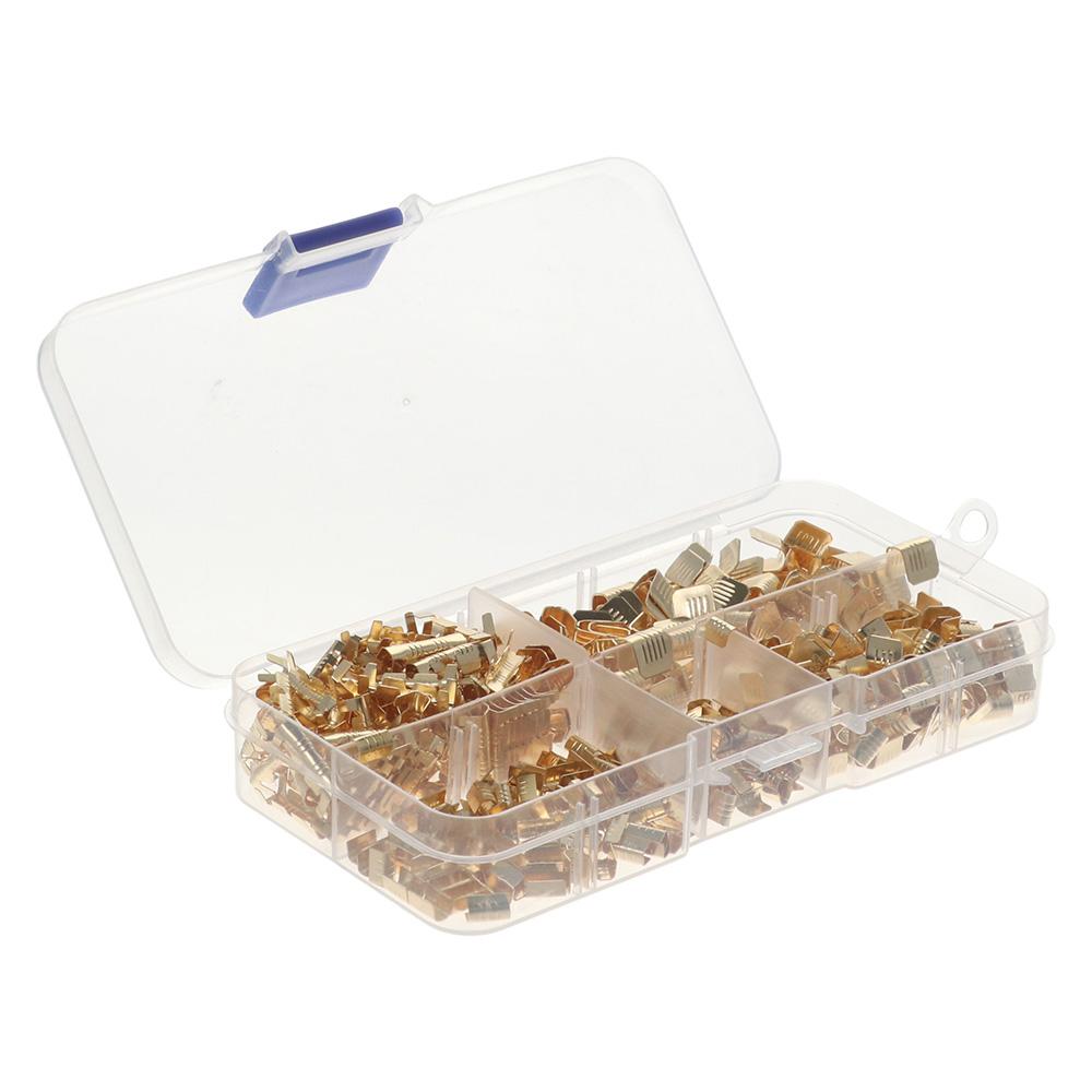 500PCS U Shape Crimp Kit 5 Sizes Wire Connectors Non-Insulated Ring Terminals