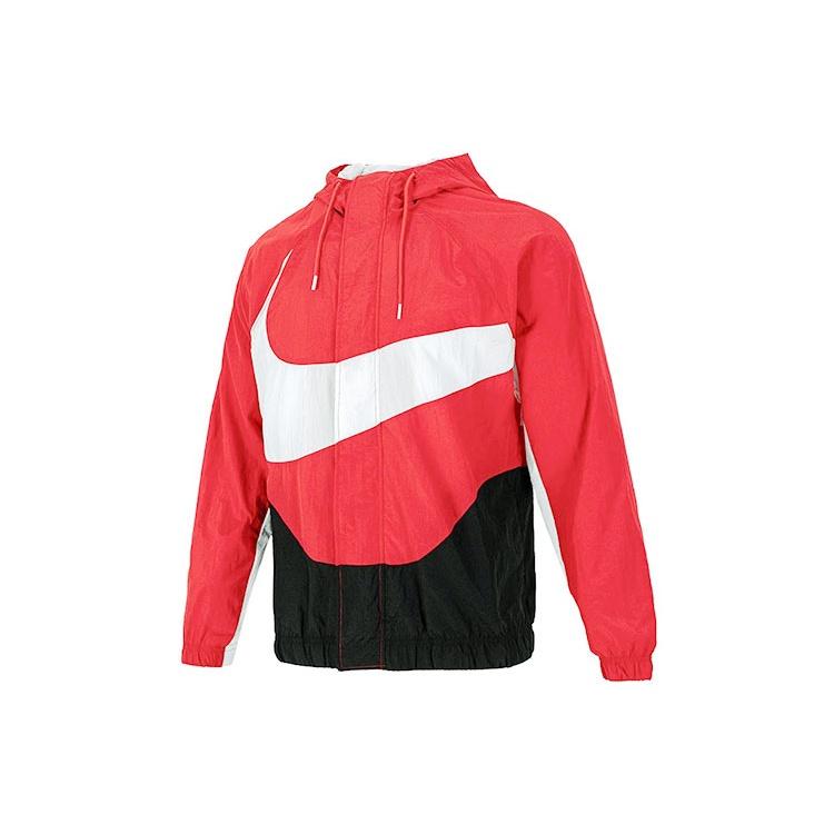 Nike Sportswear Swoosh Contrasting Colors Large Logo hooded Woven Jacket Red Men s DD5968-657 L