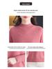 Autumn/Winter 100% Pure Wool Sweater for Mature Women - Knitted Base Layer with Stylish Embroidered Half-High Neck