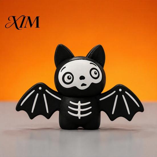 Interactive Dog Toys for Anxiety Relief Latex Skeleton Toy, Halloween Squeaky Chew Mummy Festive Holiday Pet Photo Props Bat Shapes, Toy Aggressive
