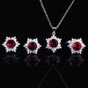 Women Jewelry Set Snowflake Design Full Zircon Necklace Earrings Rings Bridal Party Accessories