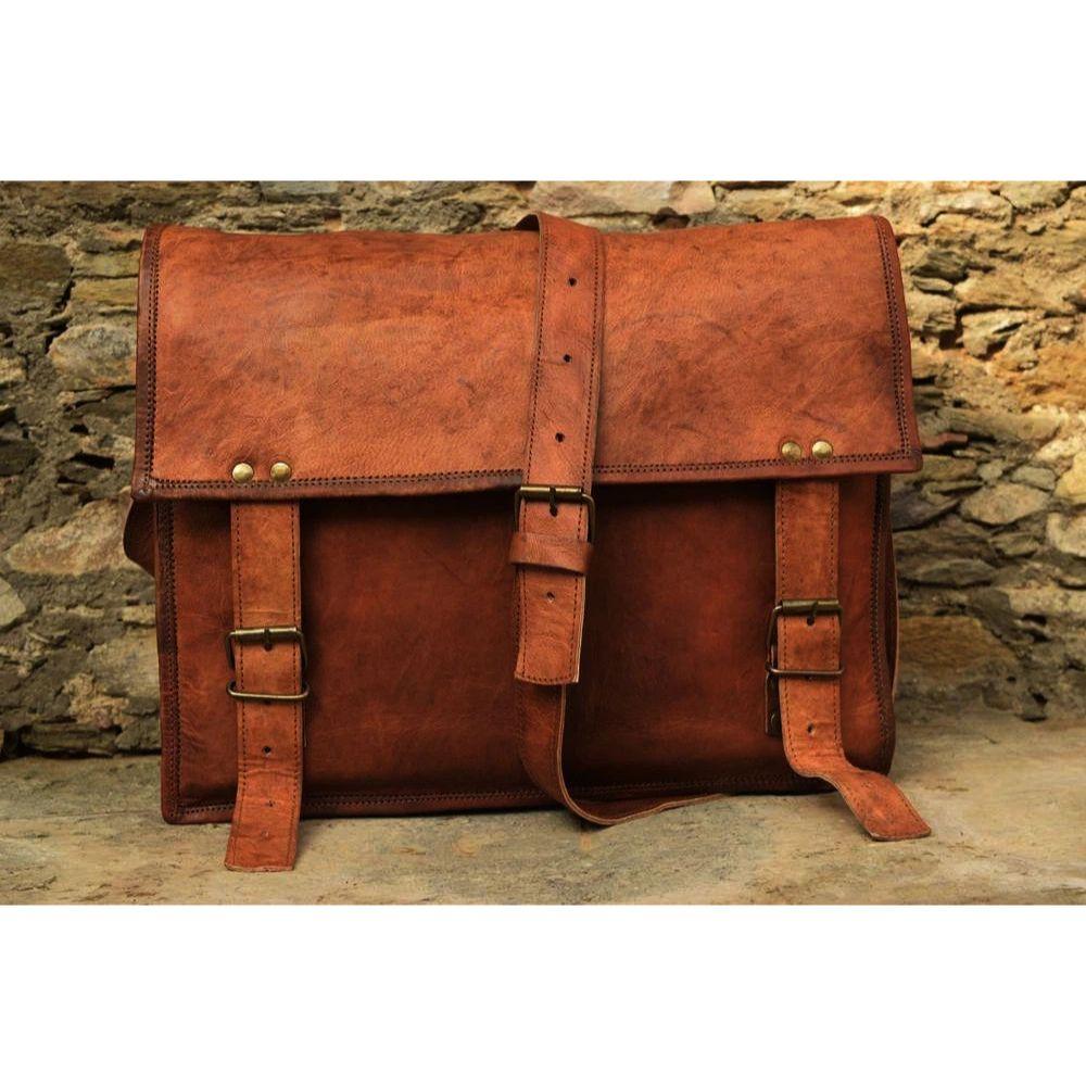 

Мужская Женская Натуральная Винтажная Кожа Мессенджер На Плечо Сумка для Ноутбука Портфель 15 x 11 x 4 in