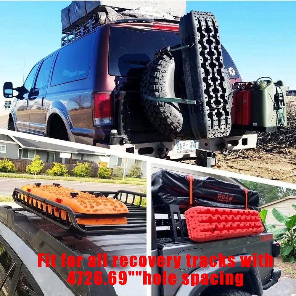 Universal For Recovery Tracks Car Mounting Pins Base Plates Kits for Traction Boards Fit with 4.72"-6.69" Hole Spacing