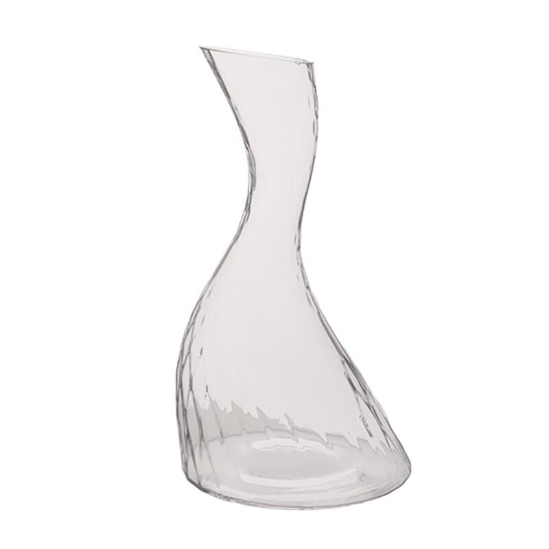Crystal Glass Swan Decanter with Diamond Hammer Pattern