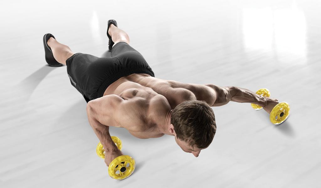 SKLZ Core Wheel Ab Durable Core Weight Upper Body Health Yellow Imported from Roller, Training, Loss, Exercise, Equipment, 2-Pack, [Officially Japan]