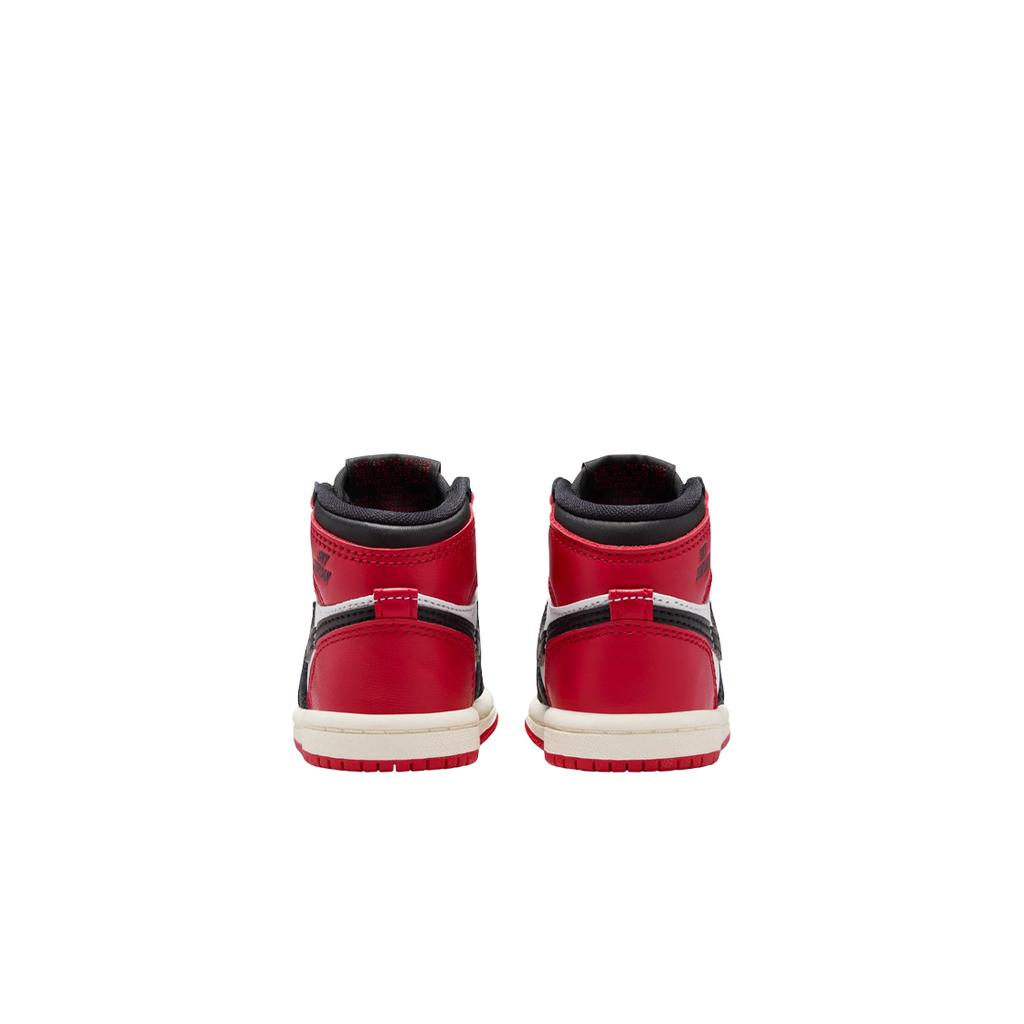 Zapatillas de Bebé Air Jordan 1 Retro High OG TD Black Toe Reimagined Rojo Varsity-Red Blanco FD1413-106