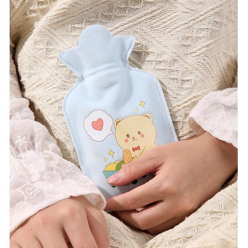 350ml Plüsch Handwärmer Niedlicher Cartoon Heißwasserbeutel Verbrühungsschutz Samt Warme Wasserbeutel Student Tragbar Wassergefüllte Heiße Kompresse Flasche 1 Stück