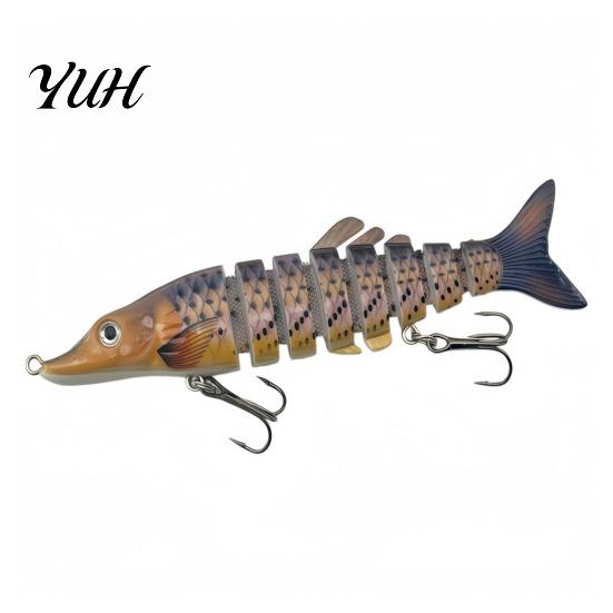 Professional Fishing Supplies 13CM/17G Multi-Jointed Lure, Realistic 8-Section Swimbait with Hooks, Lifelike Baits Bionic Hard Artificial Bait
