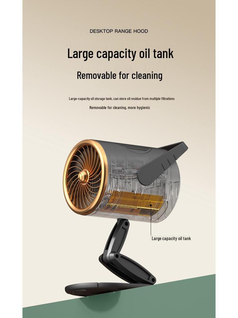 Portable High-Suction Desktop Range Hood for Kitchen, Camping, Hot Pot, and Barbecue Smoke Extraction