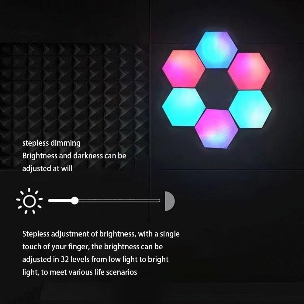 Creative RGB Home Decor Quantum Wall Lamp Honeycomb Module LED Night Light APP Control LED Hexagonal Desk Light