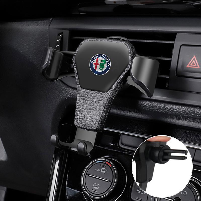 AAACN1 Gravity Car Phone Holder Air Vent Clip Cell Phone Stand Support For Alfa Romeo 4C 159 166 Spider Giulia Giulietta 156 147 8C GT