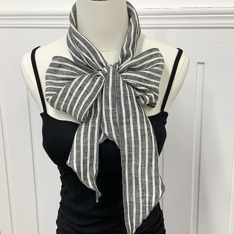 

Литература и Искусство 100% Чистый Лен Дышащий Длинный Шарф в Вертикальную Полоску Женский Летний Дорожный Шарф для Шеи для Помещений с Кондиционером