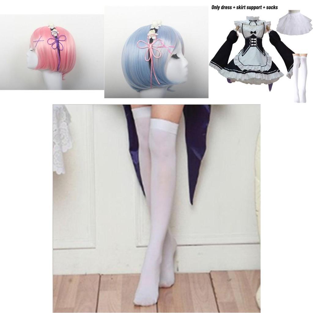 Elegant Zero Kara Hajimeru Isekai Seikatsu Twins Ram/rem Versatile Cosplay Maid Dress With Matching Headwear