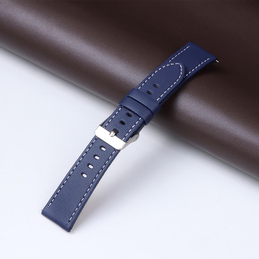 22mm 20mm Watch Band Cowhide Watchband for Huawei GT3 for Samsung Strap for Men Steel Pin Buckle High Quality Wrist Bracelet