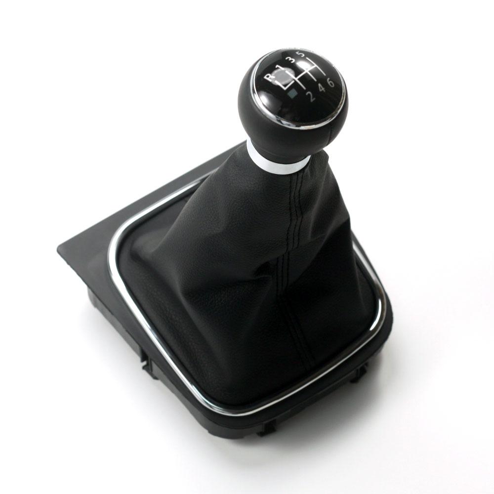 Car Accessories 5/6 Speed Car Gear Shift Knob Lever Shifter Handle Stick With Gaiter Cover Fit For VW Golf Jetta MK5 MK6