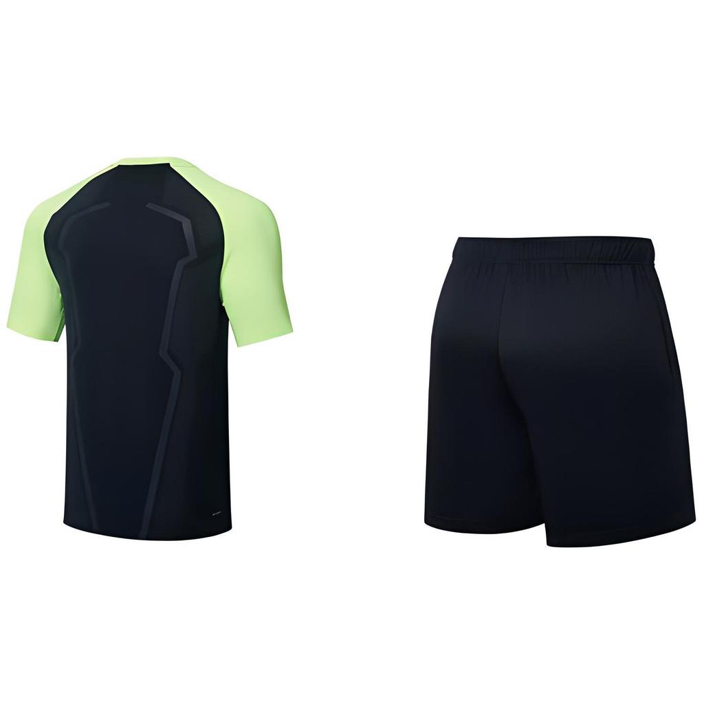 Li Ning Zestawy Odzieży do Tenisa Stołowego Męskie Czarny+Neonowy Żółty Zielony AATT003-4