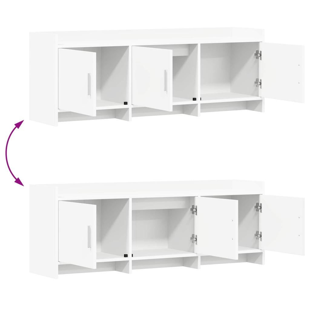 TV Stand 130 x 33 x 47 cm White Engineered Wood
