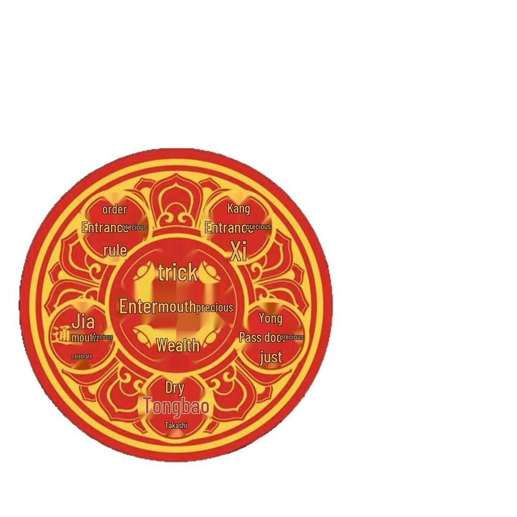 Five Emperors Coins Wealth & Treasure Metal Sticker for Entryway