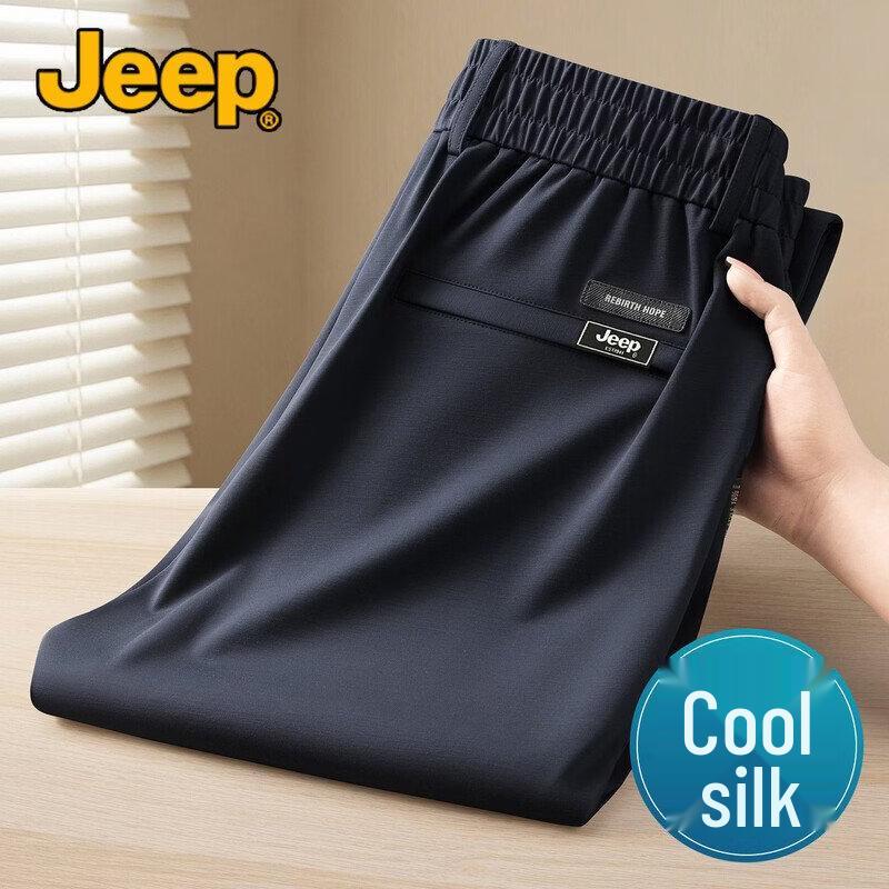 

JEEP Men s Silk Blend Summer Casual Straight Pants M