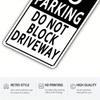 DDB Vintage No Parking No Blocking Driveway Metal Tin Sign Rust Resistant Yard Wall Decoration Full Color Unframed Plaque