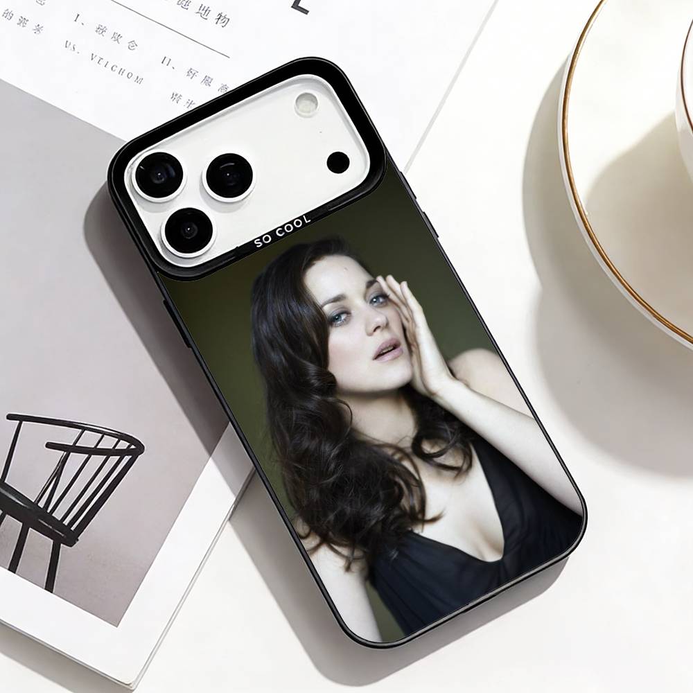 

M-Marion C-Cotillard Portrait Art Phone Case For iPhone17,16,15,14,13,12,Pro Max Black Colorful Phone case iPhone15promax