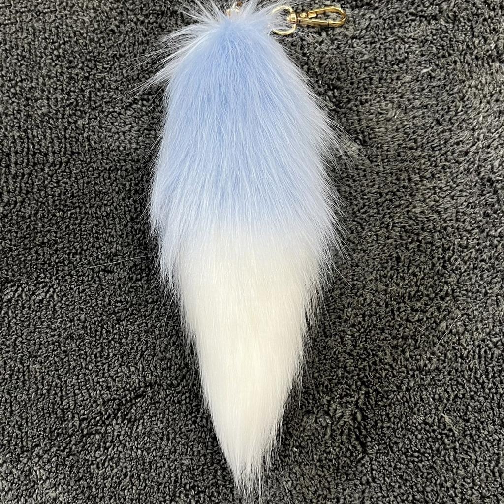 Llavero de Cola de Zorro Falsa Adorno Colgante de Felpa Suave Accesorio Regalo para Bolsos y Llaves Decoración Esponjosa 20 cm de Longitud