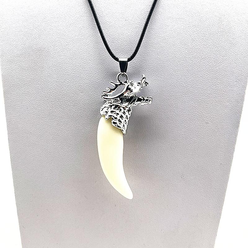 Fashion Brave Men's Pendant Necklace Vintage Bronze Wolf Tooth Alloy Pendant Necklace Fashion Choker Jewelry