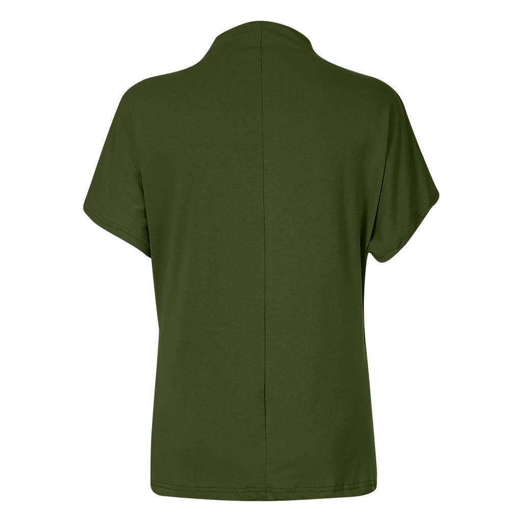 Women's Turtleneck Top Crewneck Short Sleeve T-shirt