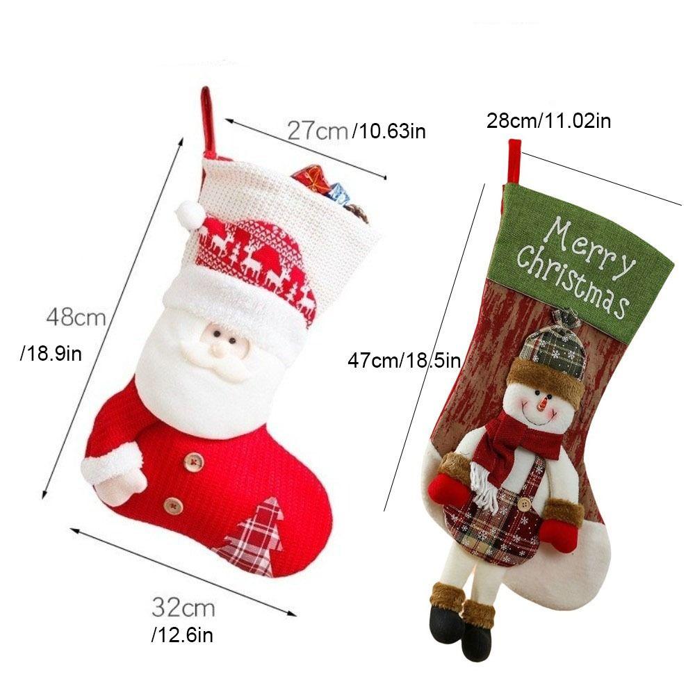 Snowman Christmas Gifts Bag Cartoon Christmas Decorative Socks Xmas Tree Ornaments