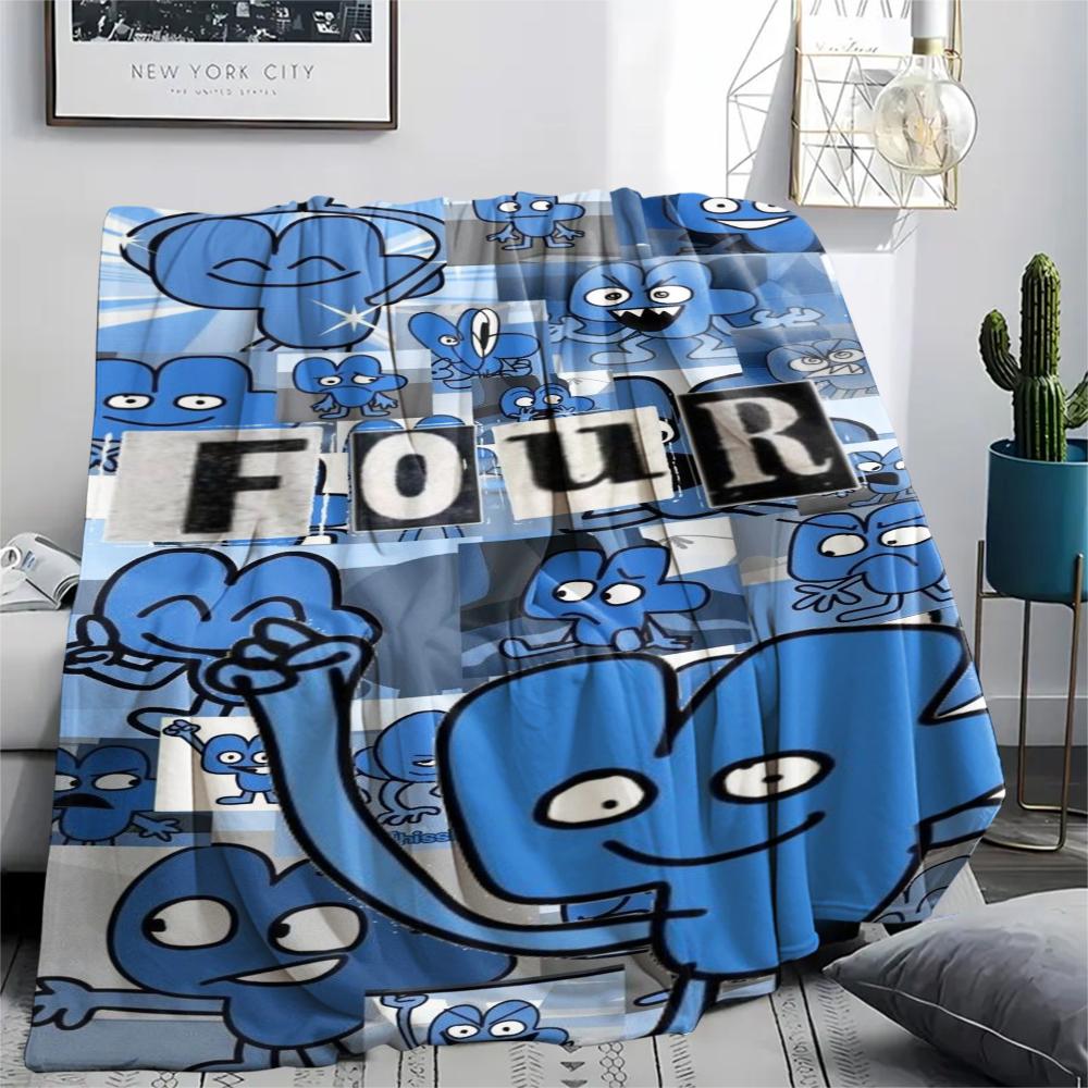 1Pc BFDI Game Print Flannel Blanket, High quality Comfortable for All Seasons, Home Decor, Warmth and Comfort, Perfect for Christmas Gifts 08
