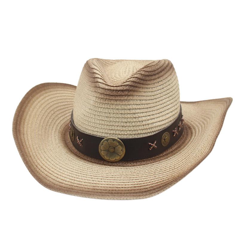 Four-Leaf Flower Accessories Straw Hat Women And Men Summer Outdoor Travel Shading Mountaineering Western Cowboy Straw Hat
