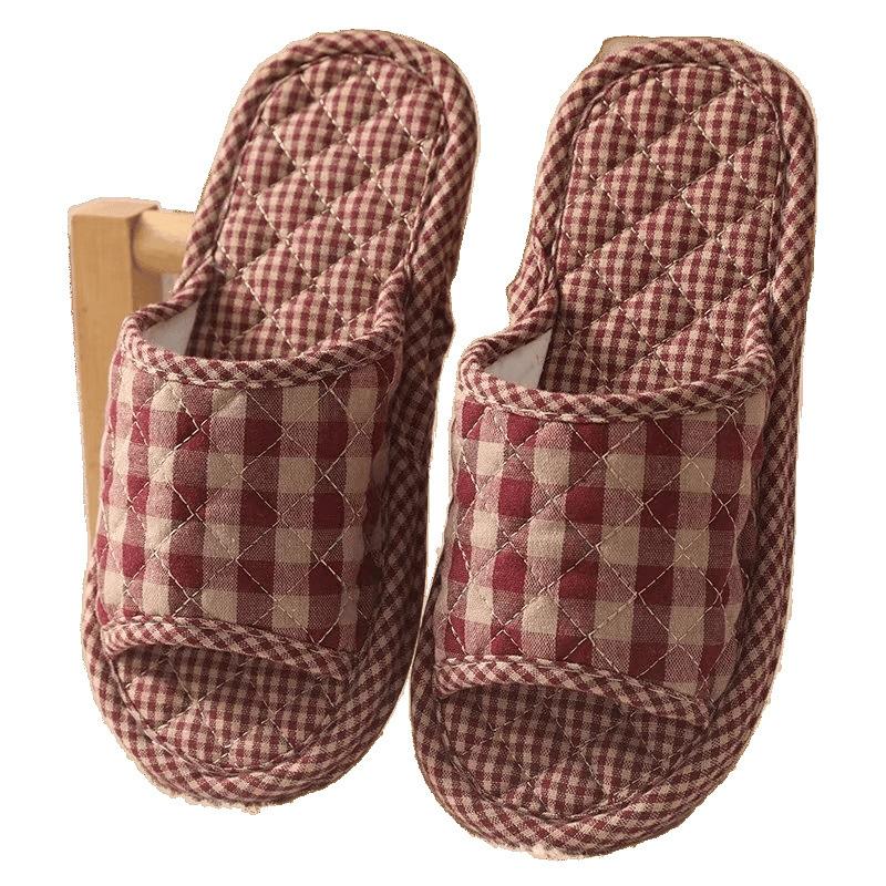 New Four Seasons Cotton Non-slip Fabric Bottom Cloth Slippers Men's and Women's Indoor Household Mute Wooden Floor