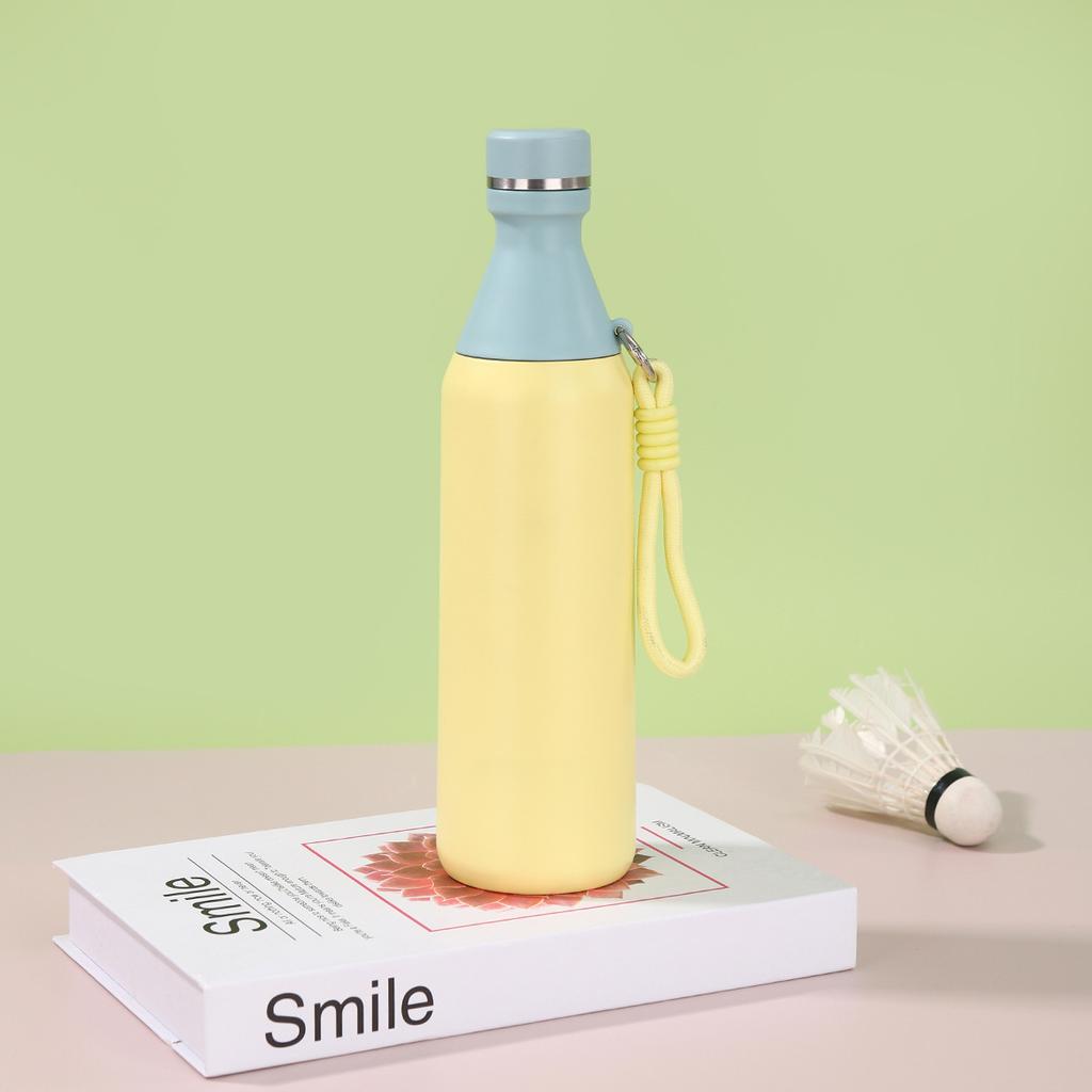 20oz Sport Water Bottle Vacuum Insulated Stainless Steel Sport Bottle Leak-Proof Double Wall Cola Shape, Keep Drinks Hot & Cold