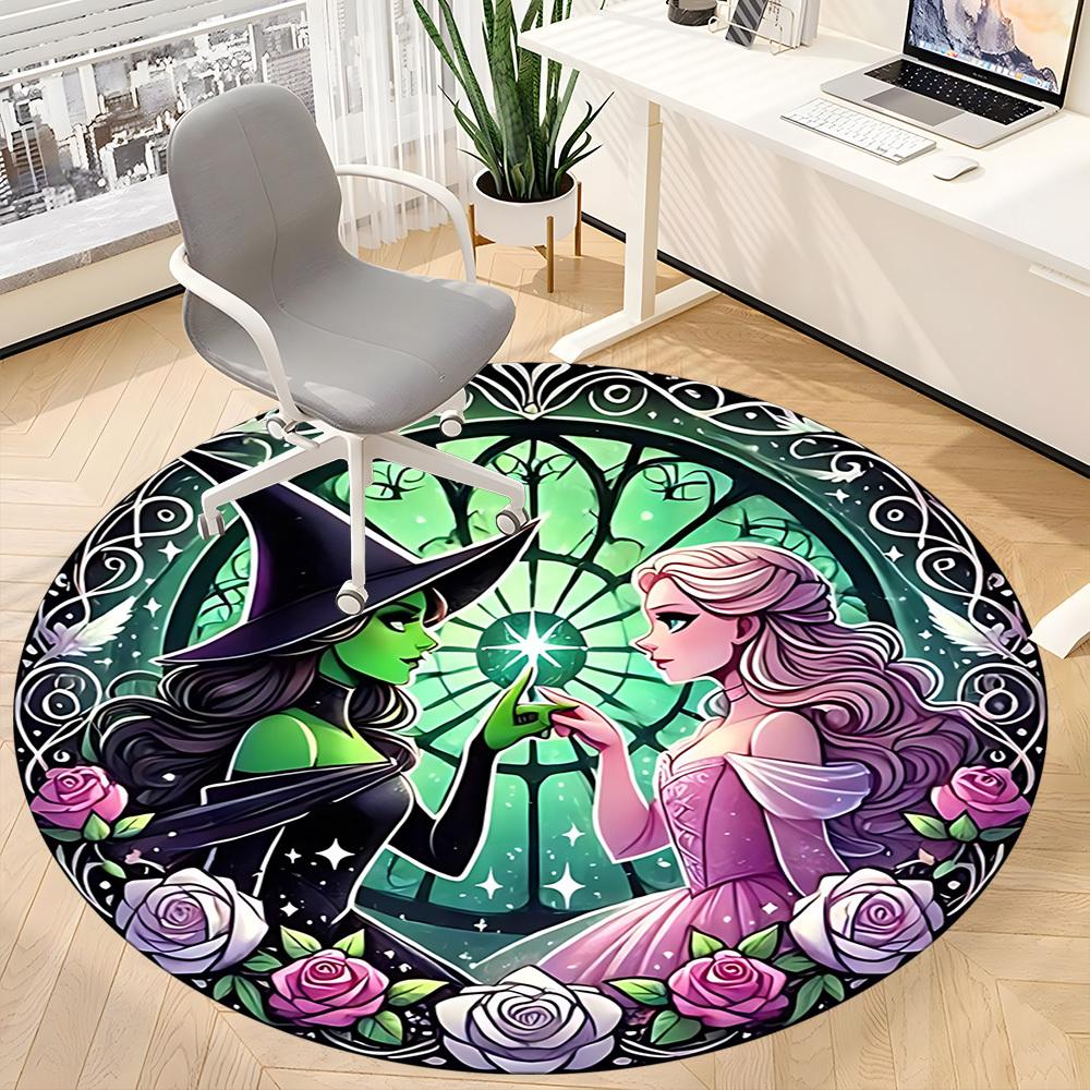 1pc Wicked Chair Carpet for Office, Indoor Non Slip Washable Polyester Fiber Carpet,