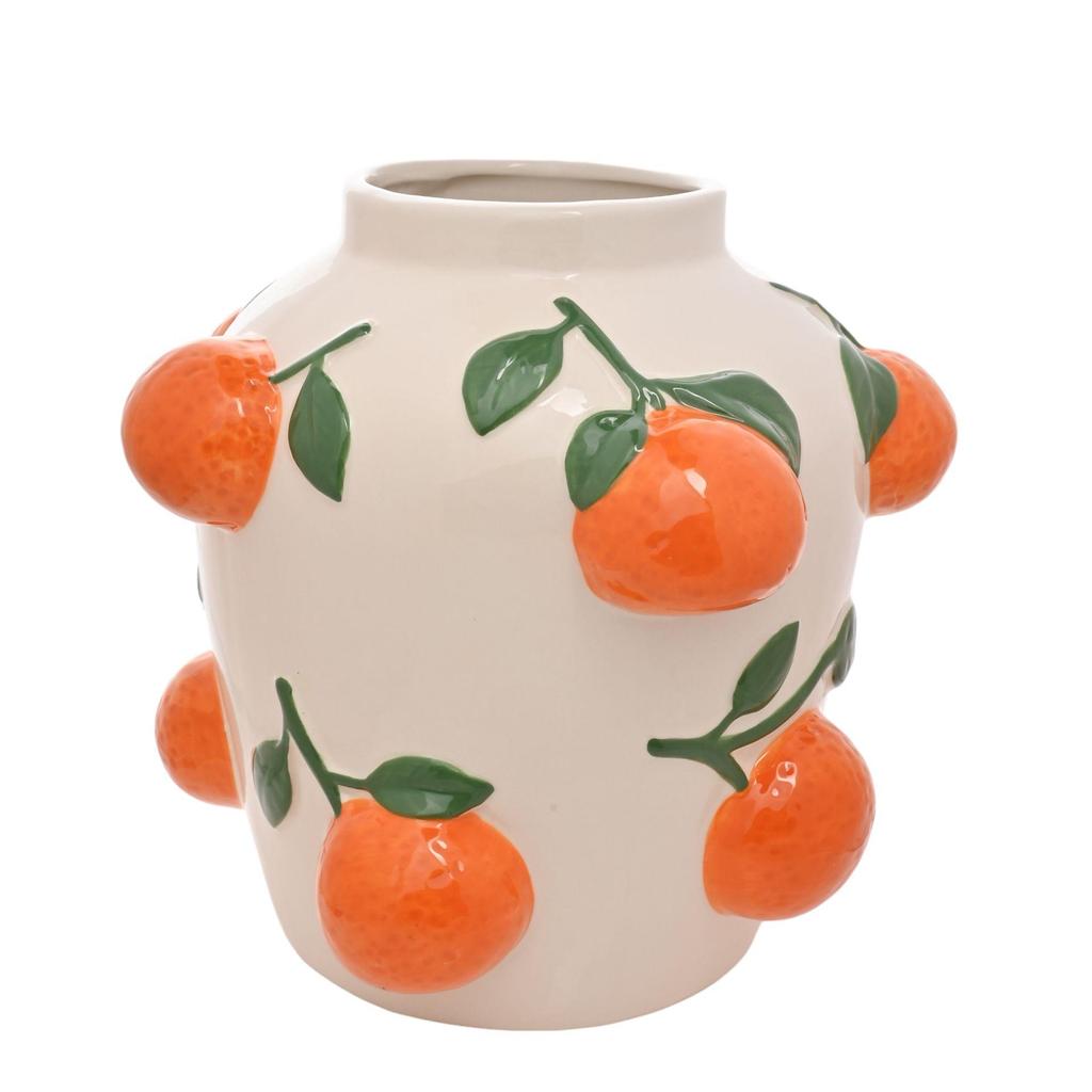 Hestia 23cm Hvit Vase Med Appelsiner