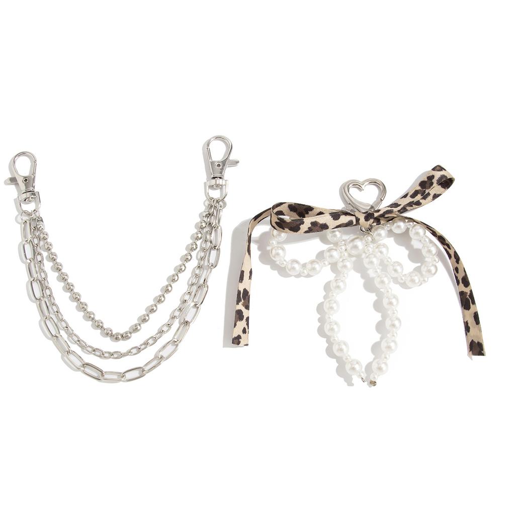 Hip Hop Cross Pentagram Bag Chain Pendant, Fashion Metal Chain Keychain Pendant