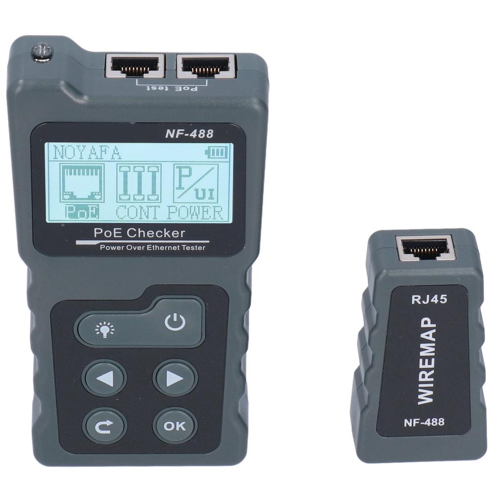 NF‑488 LCD Ethernet POE Tester Automatic Identification POE Detector Checker Camera Powered Cable Po