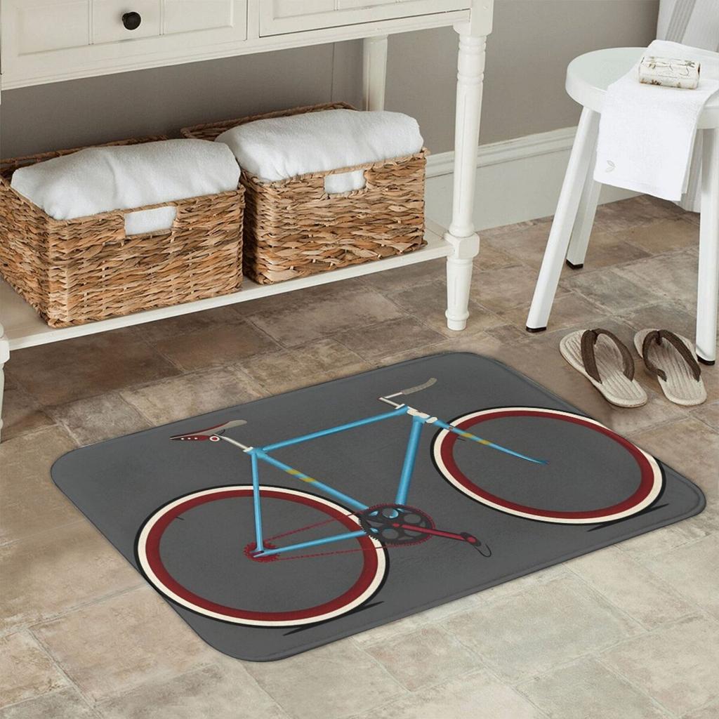 1 szt. Mata pod drzwi z wzorem sztuki rowerowej, Dywaniki kuchenne, Antypoślizgowe, Pop design, Dywany do salonu, Mata łazienkowa, Dywan do domu, Dekoracja pod zlew, do pralni