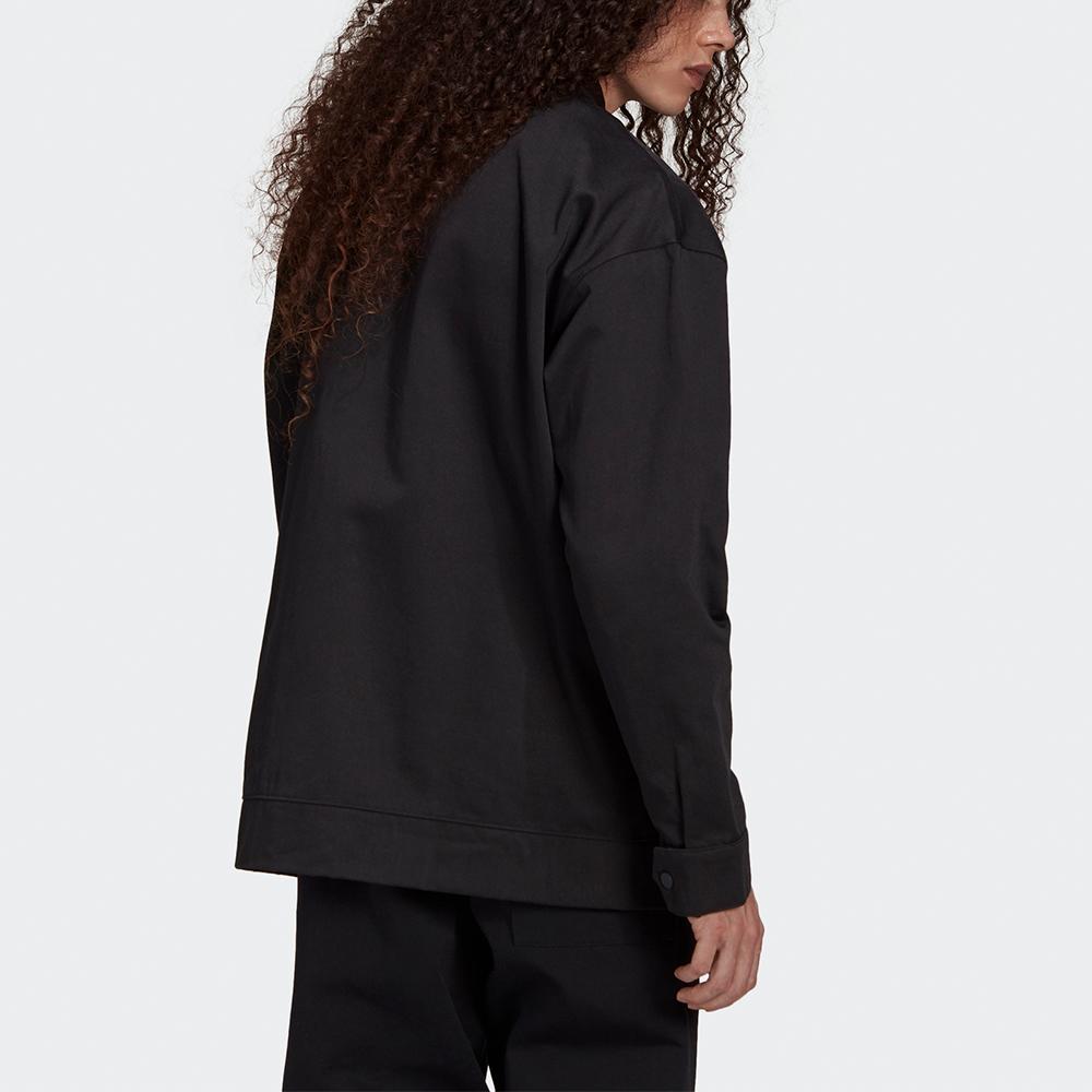 Adidas Originals Clover C Twill Jachetă Sport cu Guler Ajustat la Corp cu Un Singur Rând de Nasturi Jachete Bărbați Negru H11365