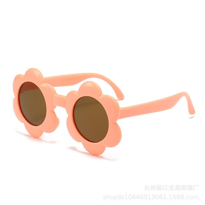 Children'S Sunflower Sunglasses Multi-Color Round Frame Sunglasses Cute Boys And Girls Uv-Proof Glasses