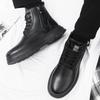 New Men's Plus Size High Top Leather Boots British Style Round Toe PU Leather Comfortable Non-Slip Casual Autumn Shoes