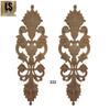 European-Style Openwork Square Wood Carving: French Retro Flower Inlay for Decorative Cabinets, Doors, or Windows.