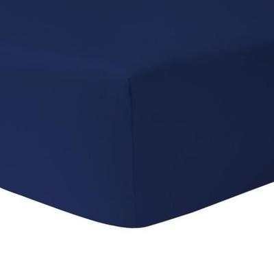 Navy Blue Fitted Sheet 160 X 200 Cm 100% Cotton + Waterproof Mattress Protector 160 X 200 Cm - HOMEROKK