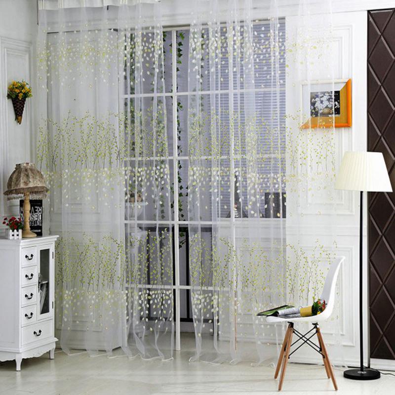 5# Wintersweet Door Curtain Tulle Window Treatment Voile Tulle Drape Valances