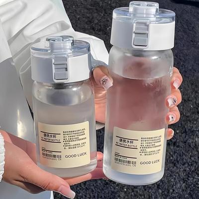 Kawaii Plastik Transparent Wasserflasche Auslaufsicher Einfach Tragbar Outdoor Reise Büro Wasserflasche Saftbecher Strand Trinkgeschirr