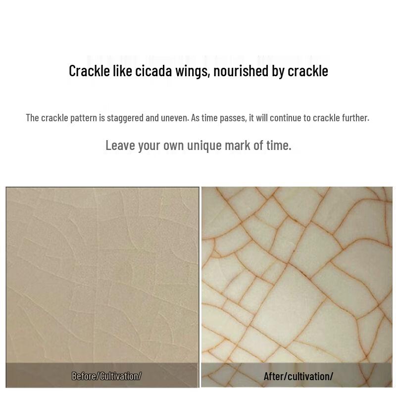 Jiakangming Ru Kiln Ceramic Tea Set with Auto-Heating Kettle & Wooden Tray