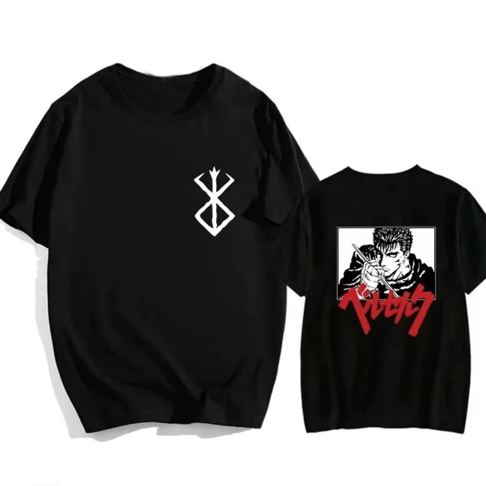 EU Size Japanese Anime Harajuku Berserk Guts Eyes Print Funny T Shirt Graphic T-shirt Manga Streetwear Tshirt Hip Hop Tee Unisex