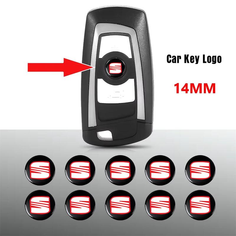2/5/10Pcs 14mm Car Remote Key Fob Emblem Badge Radio Button Sticker For SEAT Leon FR Altea Ibiza Toledo Cordoba Alhambra Arona Ateca Exeo