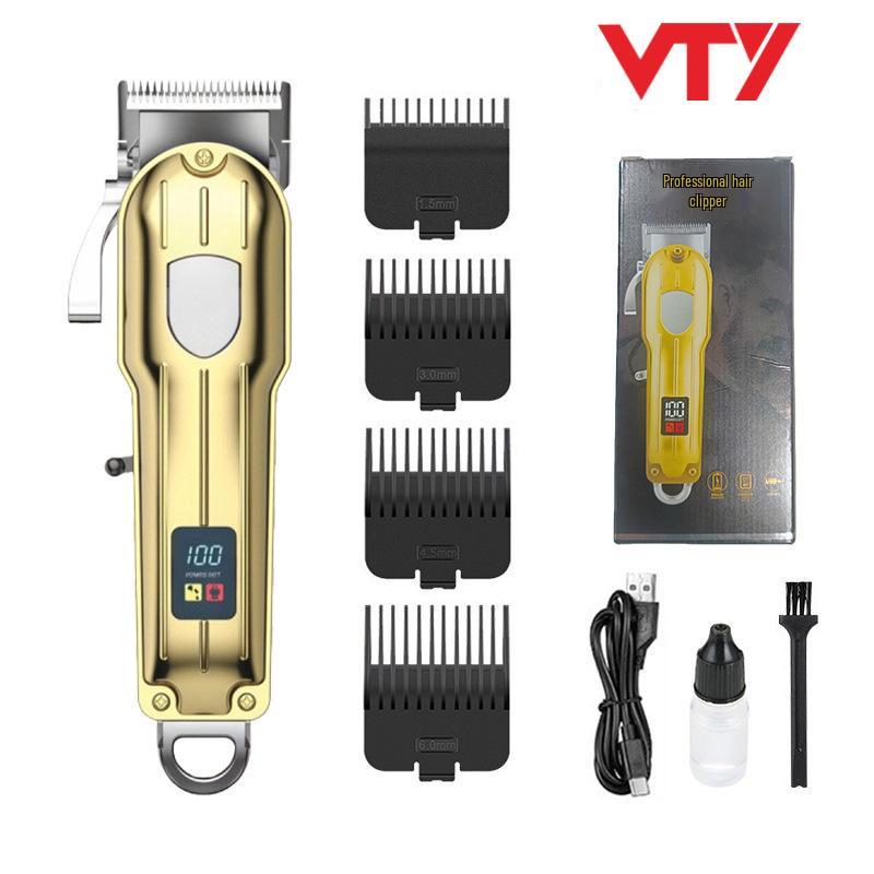 Electric Hair Clipper with Steel Blades & Digital Display – Rechargeable 808 Model for Cross-Border Salon & Home Use