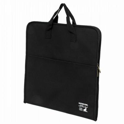 Captain Stag Outdoor Griddle Multi Griddle Round Grill Bag 34cm Storage Bag With Cushioned Pockets Black Ug 1589